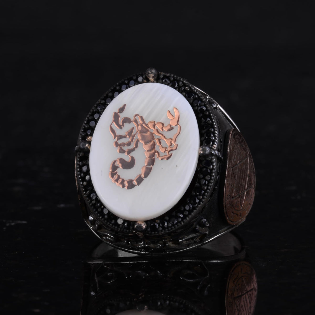 Handmade Patterned Ring - 925 Sterling Silver Men's Ring - Star of David — 6