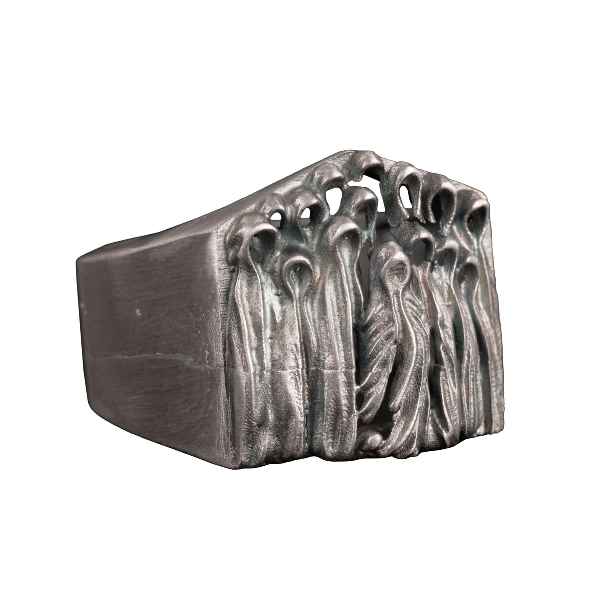 Silver Scary Ghost Handcrafted Ring