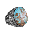 Natural Arizona Turquoise Stone 925 Sterling Silver Ring (Model-2)