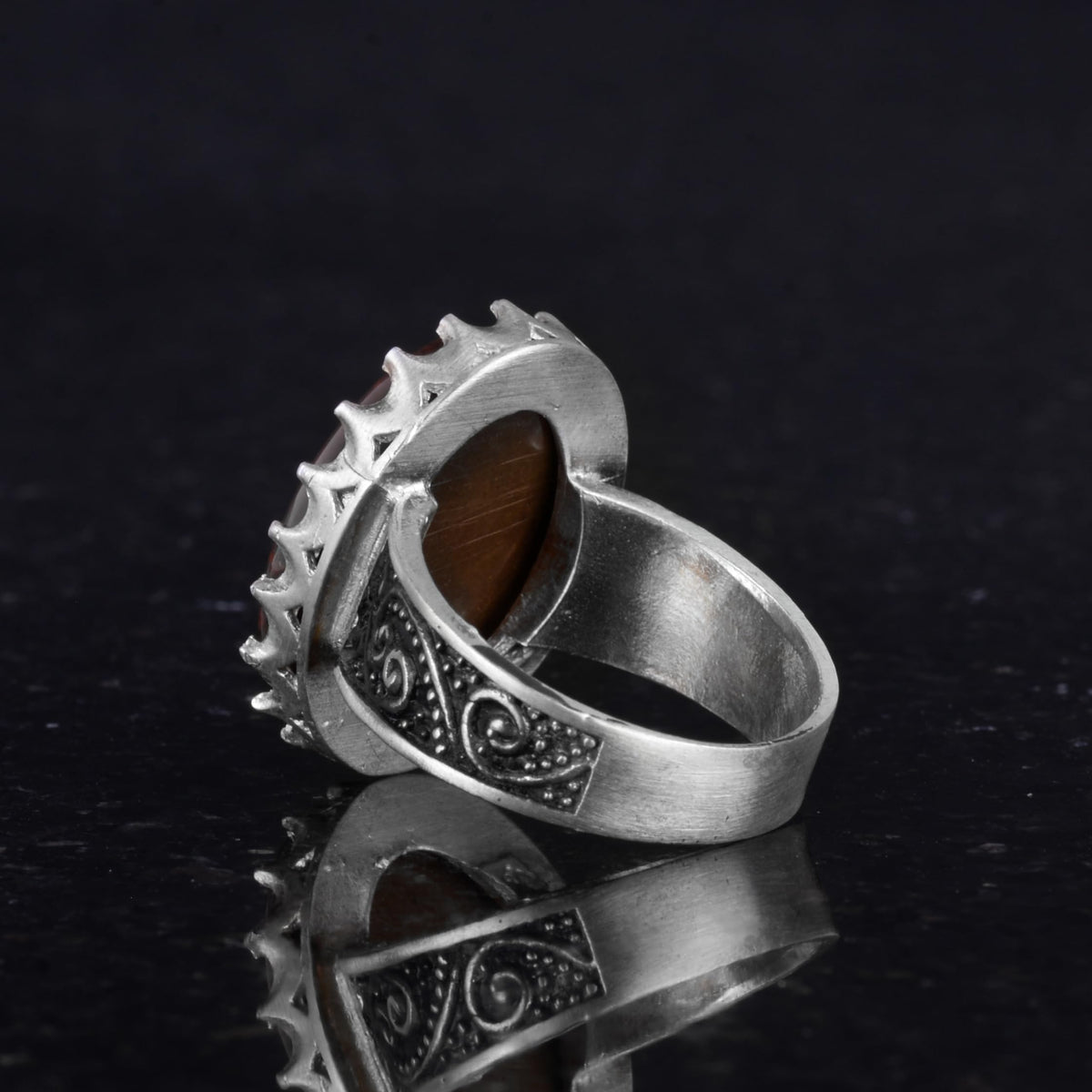 Natural Green Bloodstone Ring - 925 Sterling Silver Handmade Ring — 5