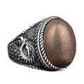 Natural Pyrite Stone Ring, 925 Sterling Silver Men's Ring