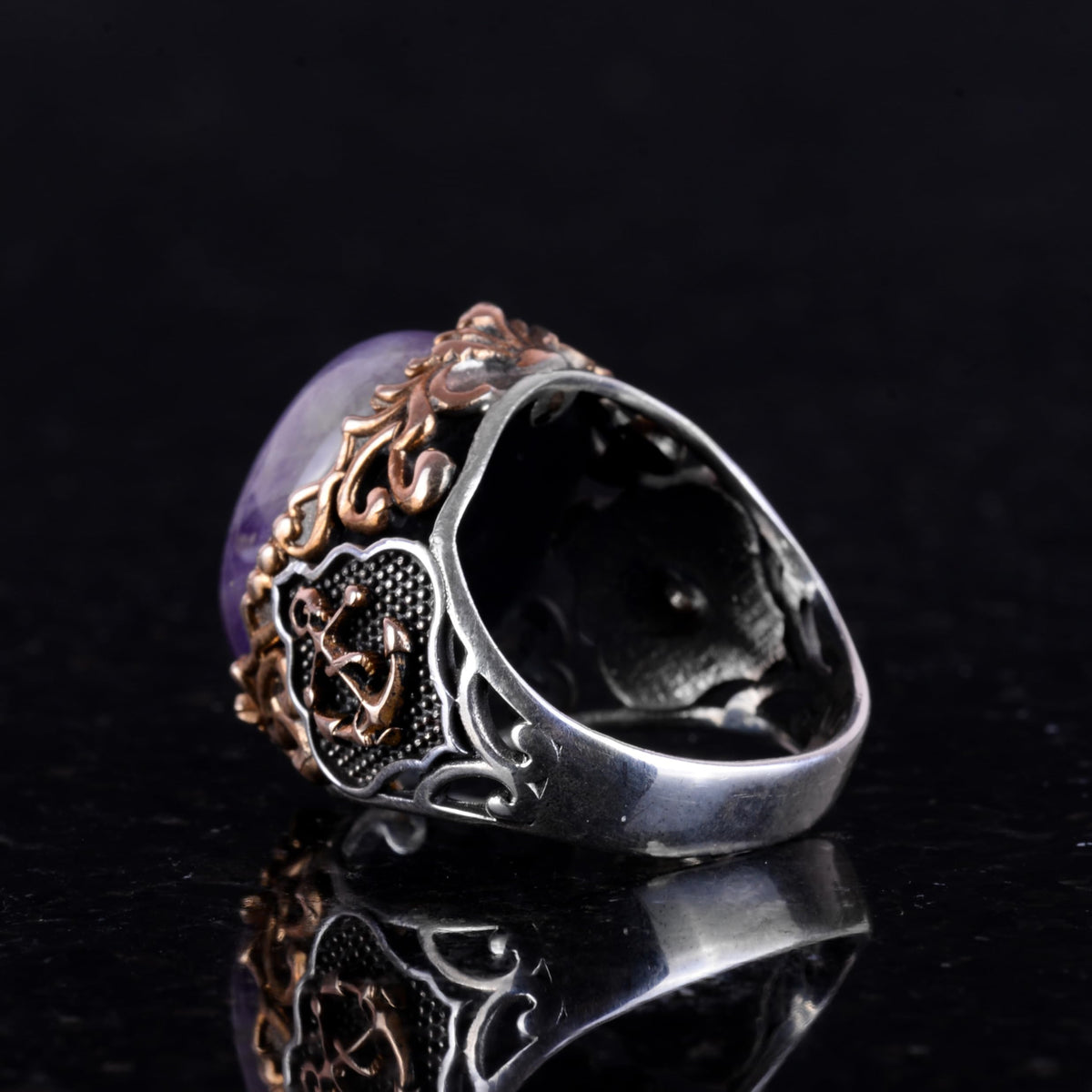 Natural Amethyst Stone Ring (Model-2) — 7