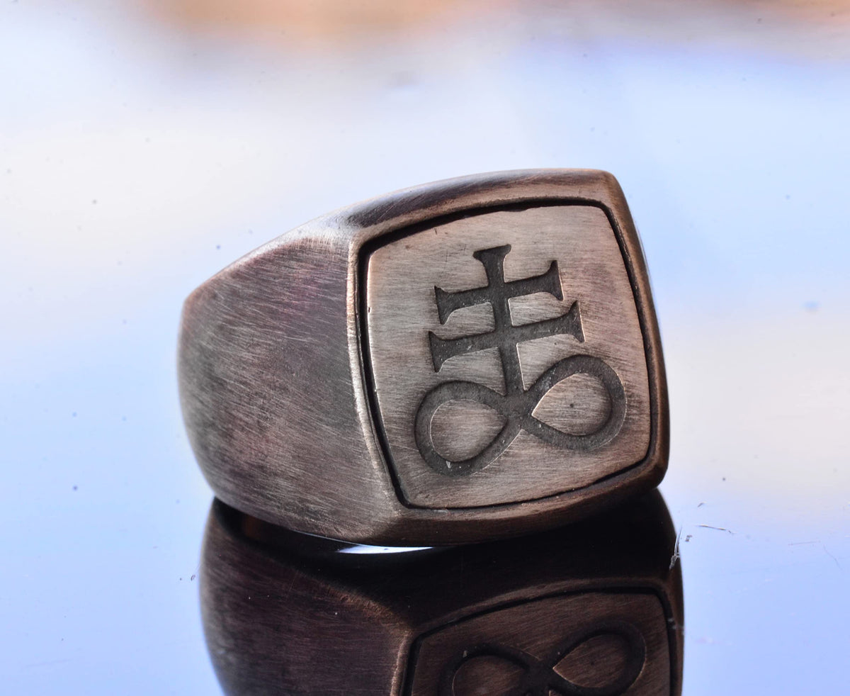 Handcrafted 925 Sterling Silver Men's Infinity Cross Ring - Unique and Symbolic Design — 5