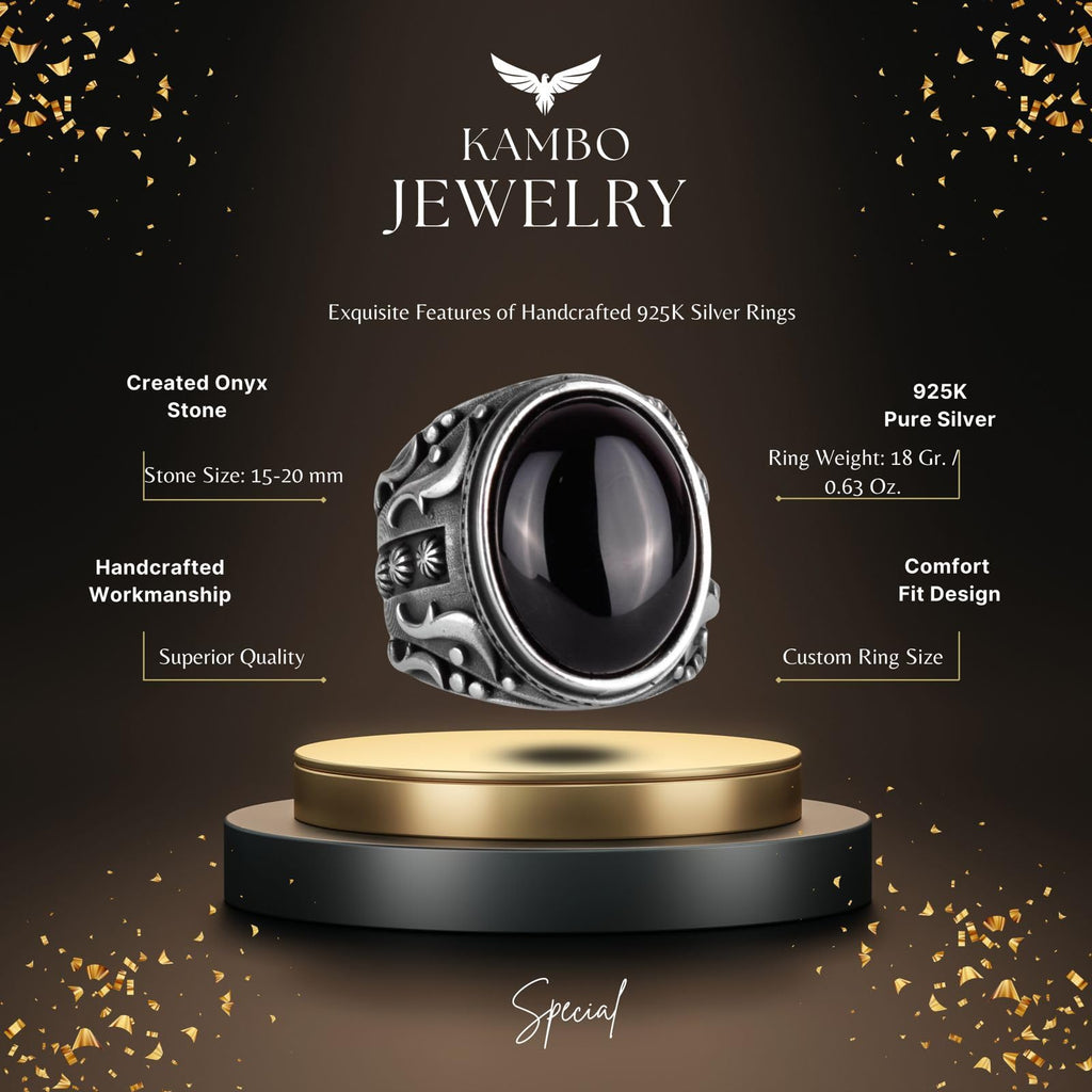 Synthetic Stone Ring, 925 Sterling Silver Ring, Design Silver Men's Ring (Model-2) — 2