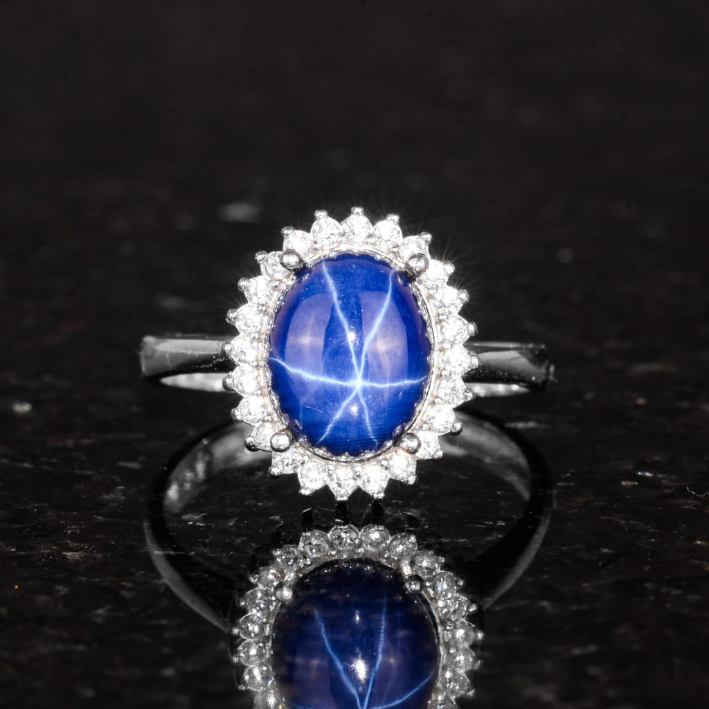 Silver Women's Ring with Real Natural Stone - Elegant Design — 6