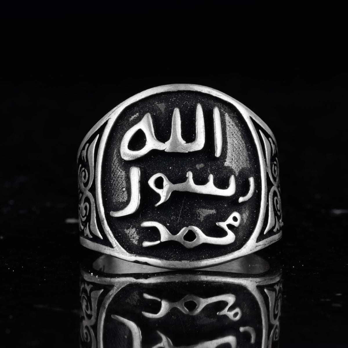 KAMBO Silver Islamic Ring, Shahada Engraved Men's Ring, 925 Silver Muslim Jewelry — 5