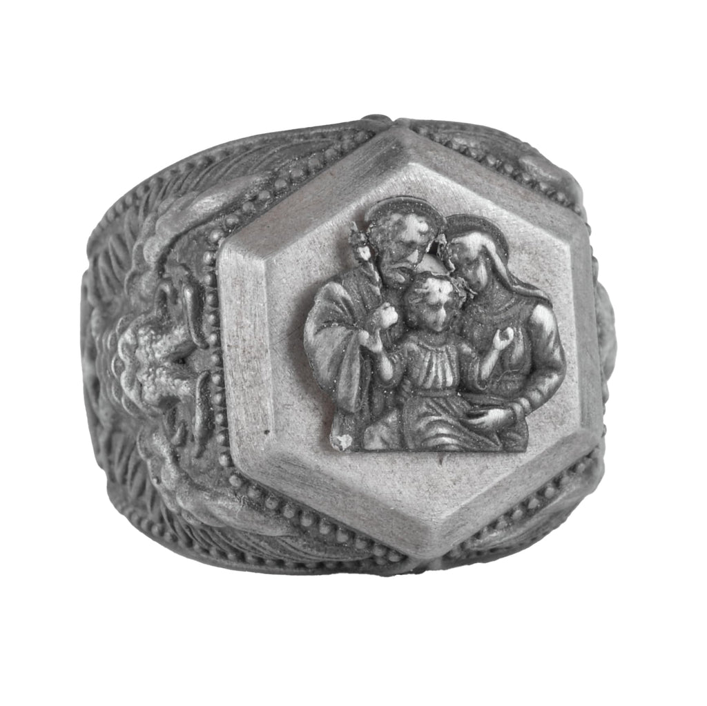 Kambo Sacred Family Symbol 925 Sterling Silver Men's Seal Ring