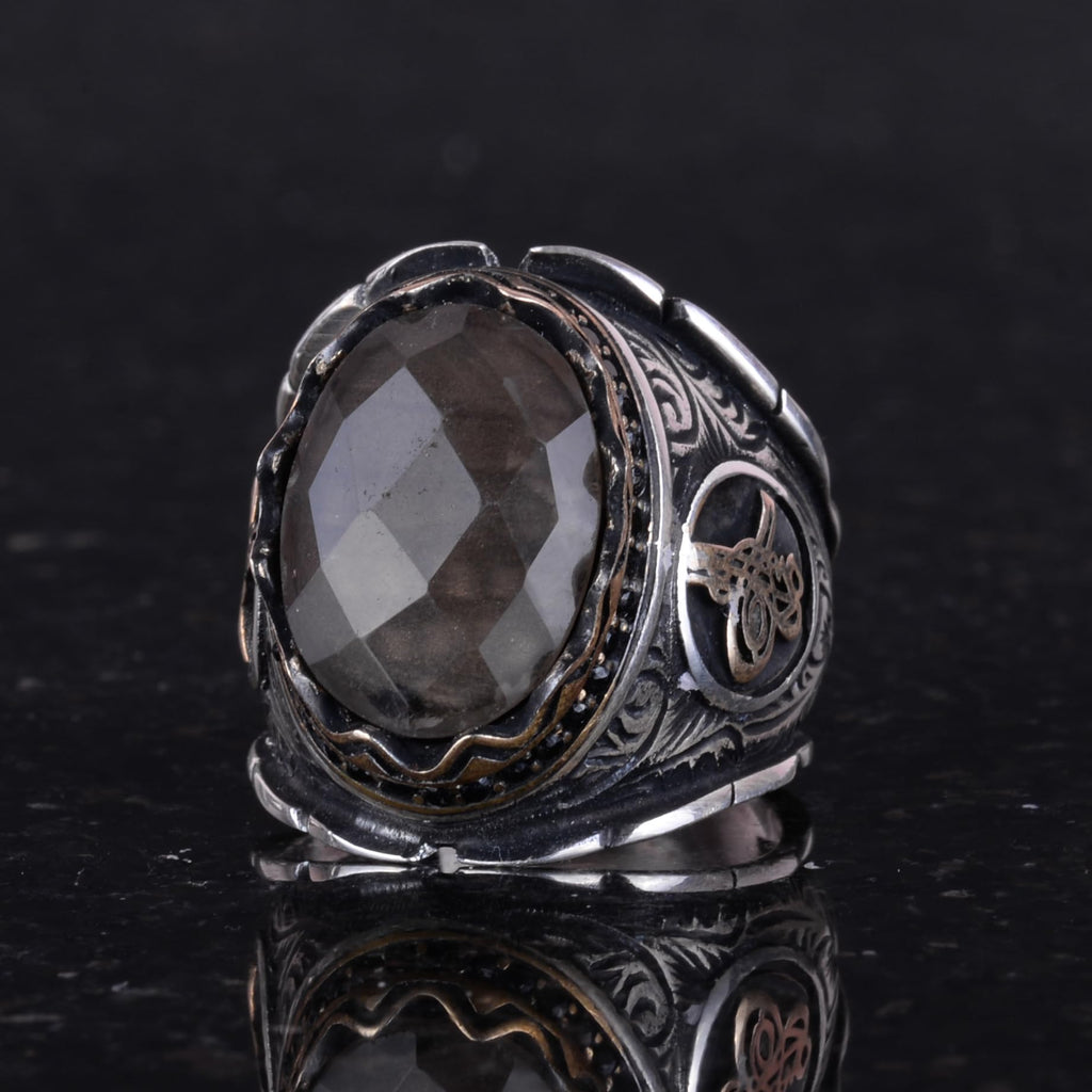 Natural Smoky Quartz Stone Ring, 925 Sterling Silver Ring — 5