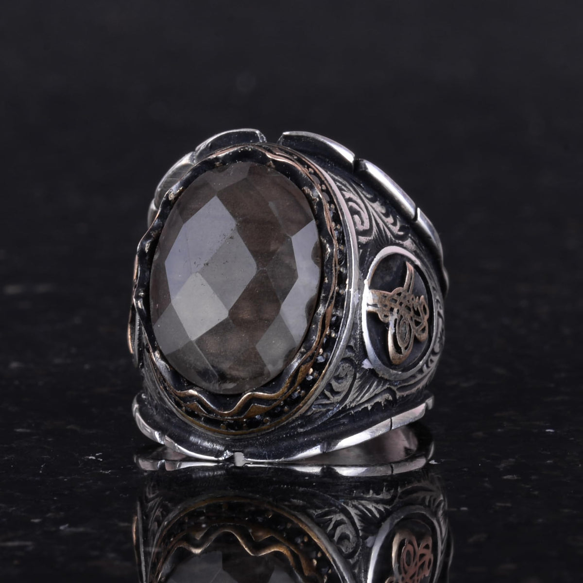 Natural Smoky Quartz Stone Ring, 925 Sterling Silver Ring — 5