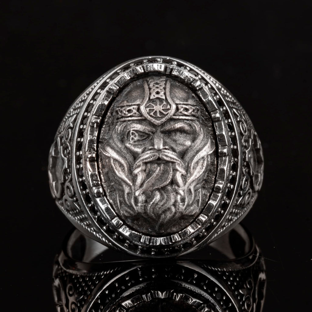 925 Sterling Silver Men's Viking Warrior Ring - Bold and Historical Design, Suitable for Daily Wear and Special Occasions — 6