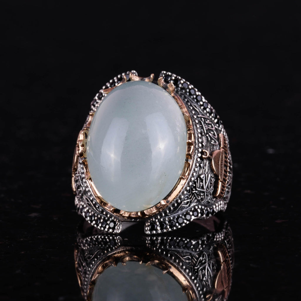 Cabochon Aquamarine Stone Ring — 4