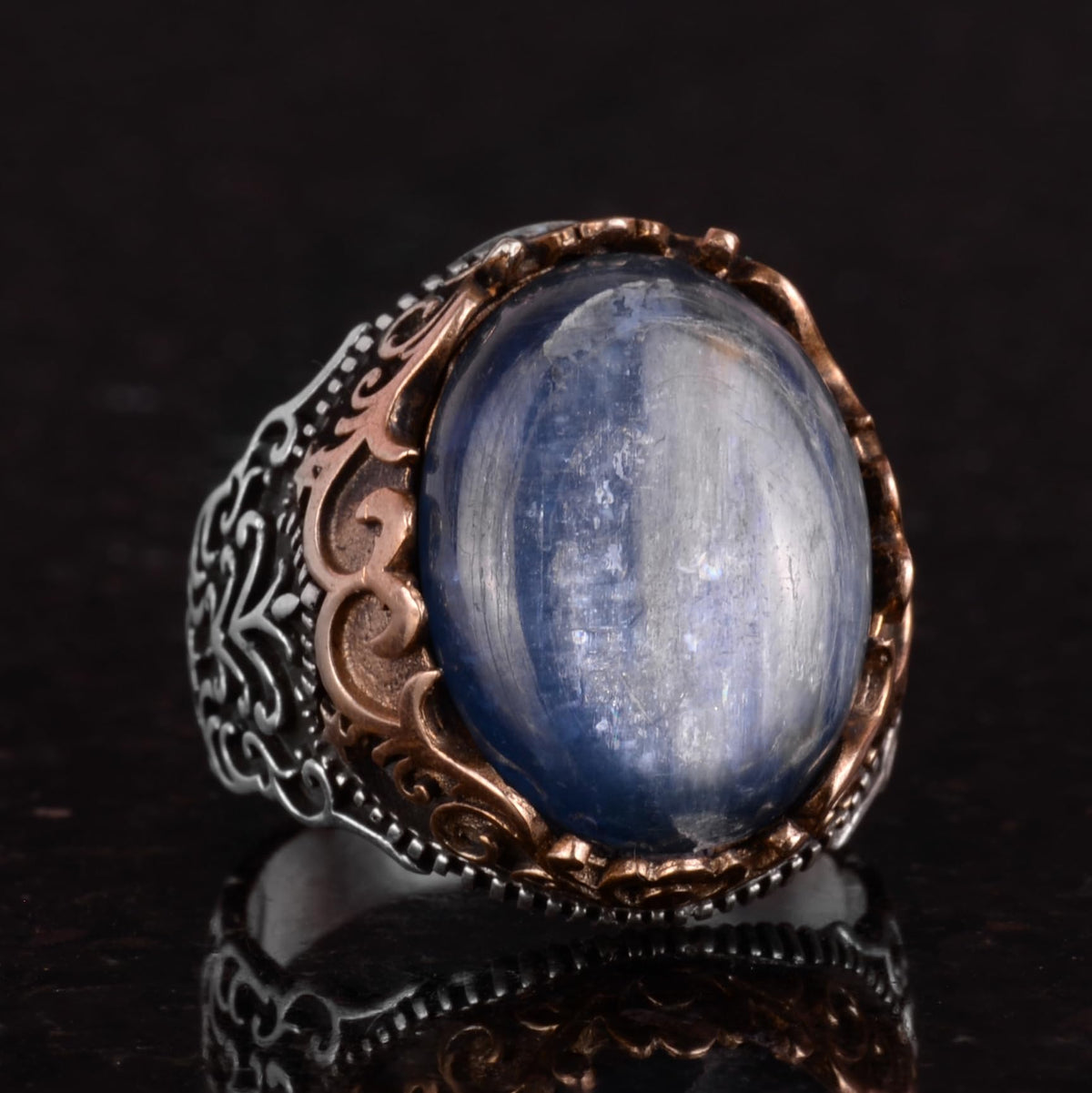 Natural Stone Handmade Ring - 925 Sterling Silver Ring (Kyanite) — 5