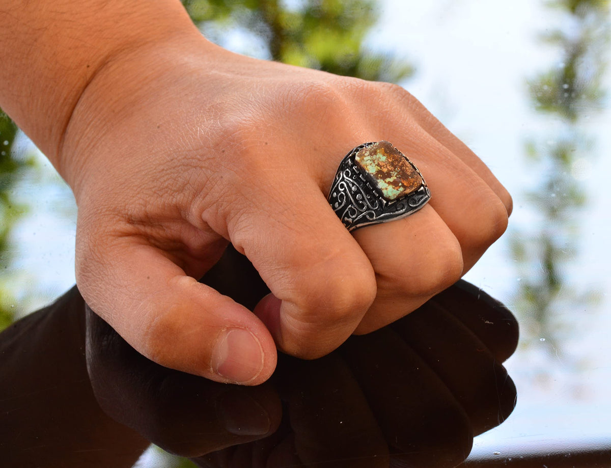 Real Arizona Turquoise Stone Ring (Model-2) — 7