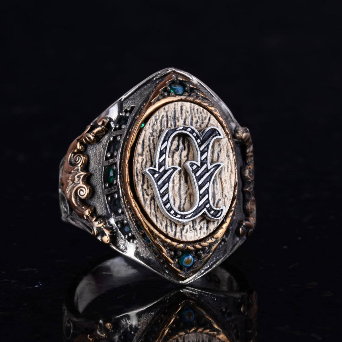 925 Sterling Silver Monogram Ring — 5