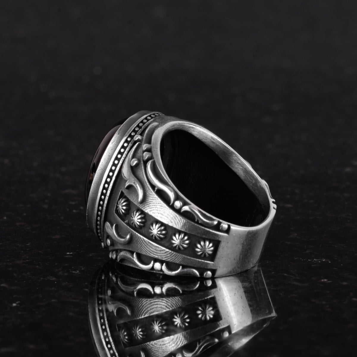 Synthetic Stone Ring, 925 Sterling Silver Ring, Design Silver Men's Ring (Model-2) — 6
