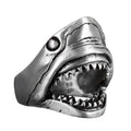 Shark Ring, 925 Sterling Silver Men's Ring, Animal Design