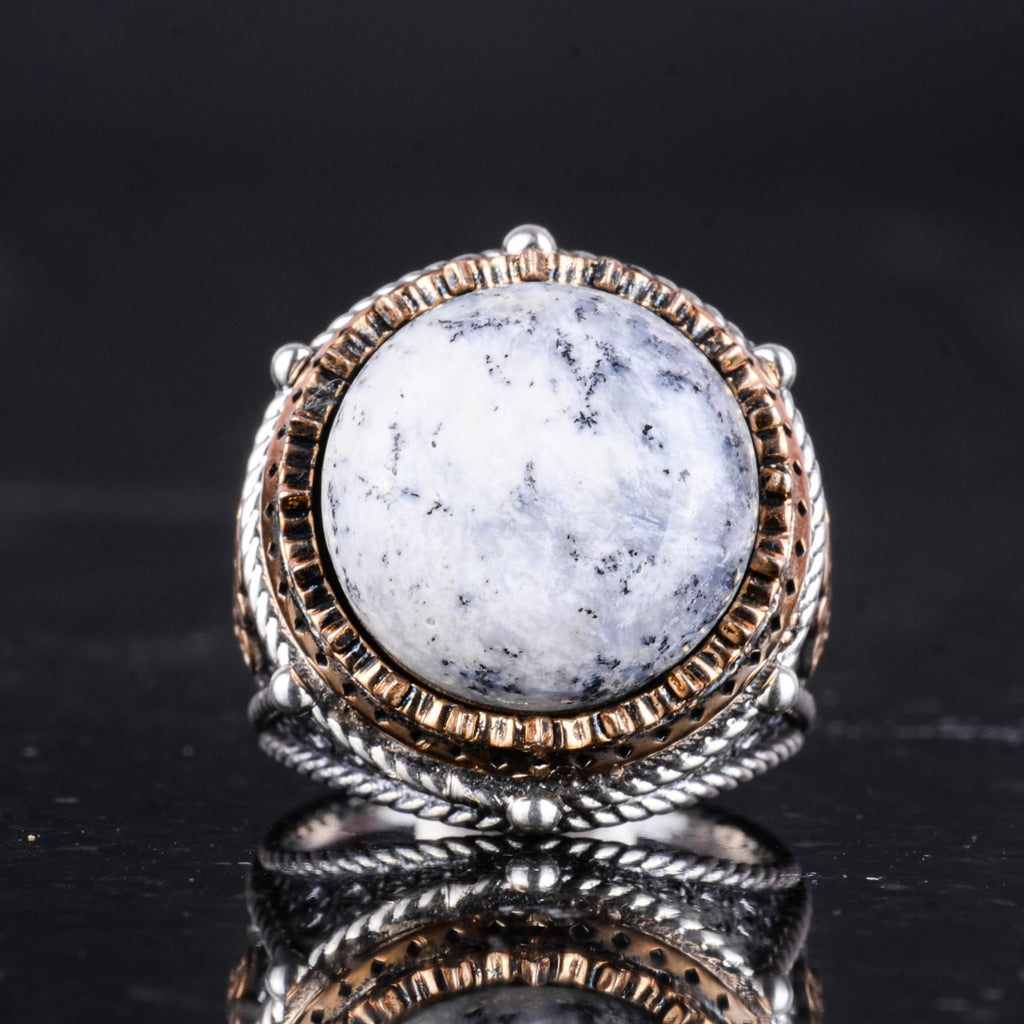 Natural Agate Stone Handmade Ring - 925 Sterling Silver Ring — 4