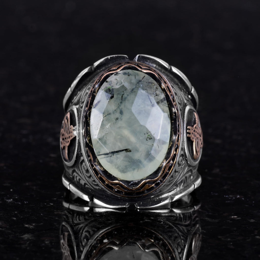 Natural Pietersite Stone Ring, 925 Sterling Silver Ring, Ottoman Tugra Silver Ring — 3