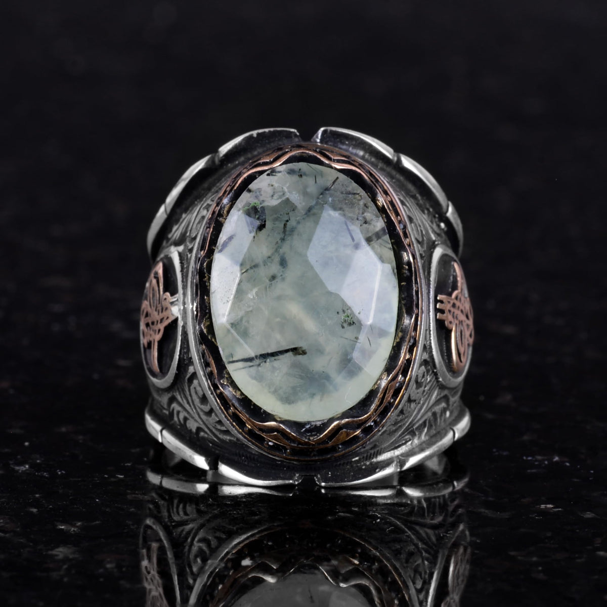 Natural Pietersite Stone Ring, 925 Sterling Silver Ring, Ottoman Tugra Silver Ring — 3