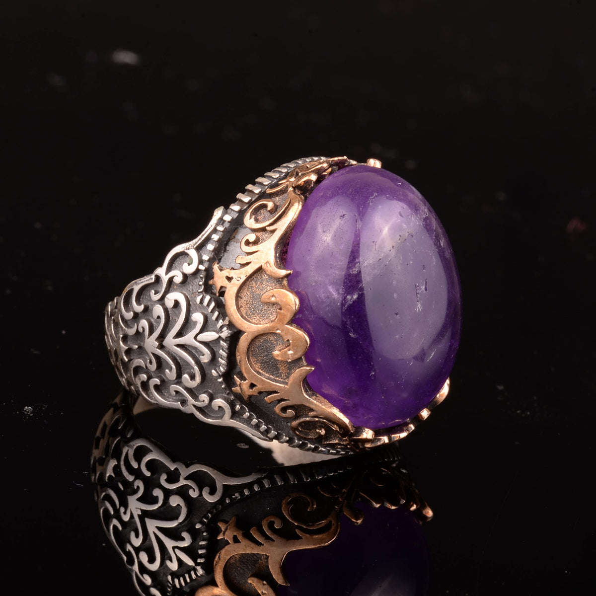 Natural Amethyst Stone Ring — 3