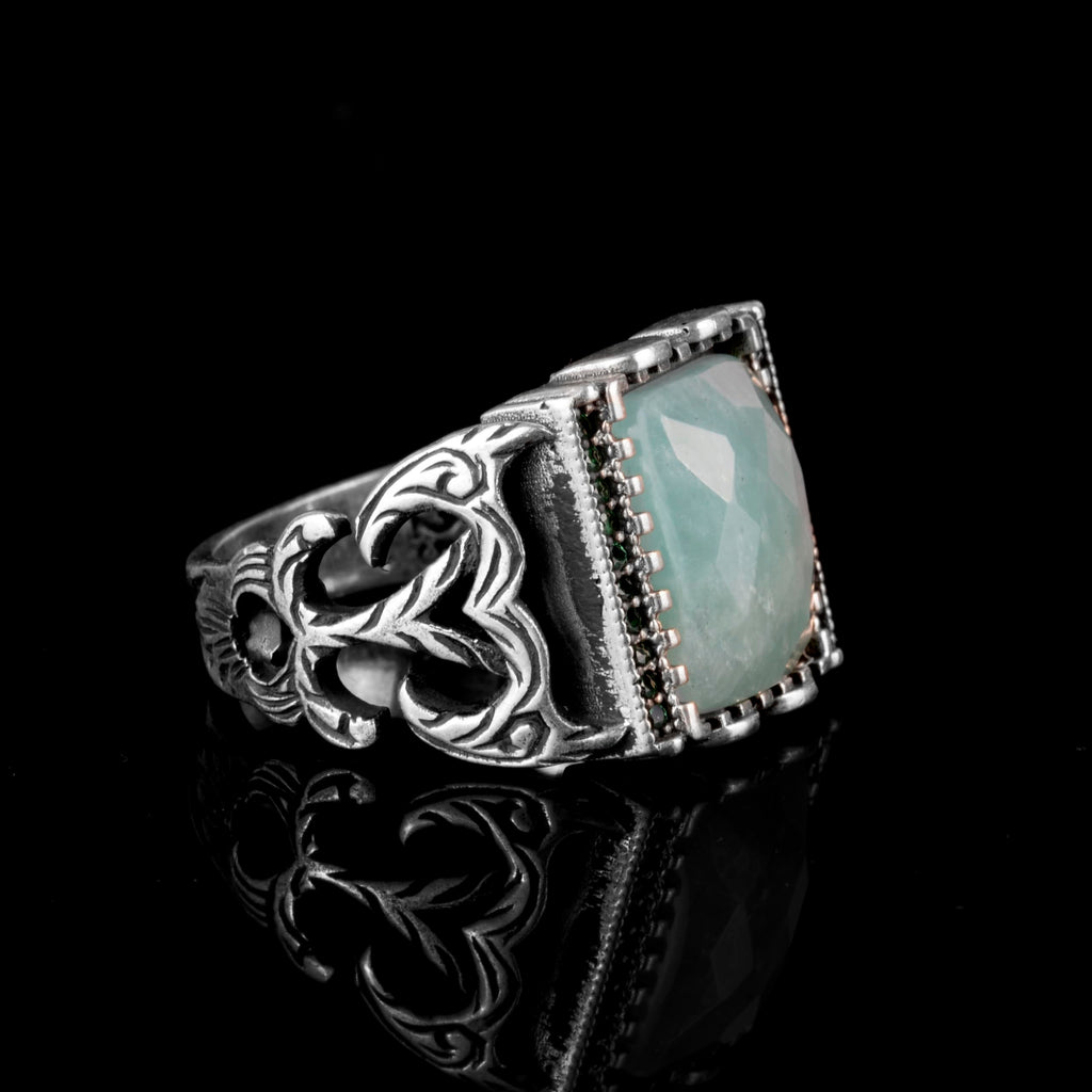 Aquamarine Men's Ring — 4