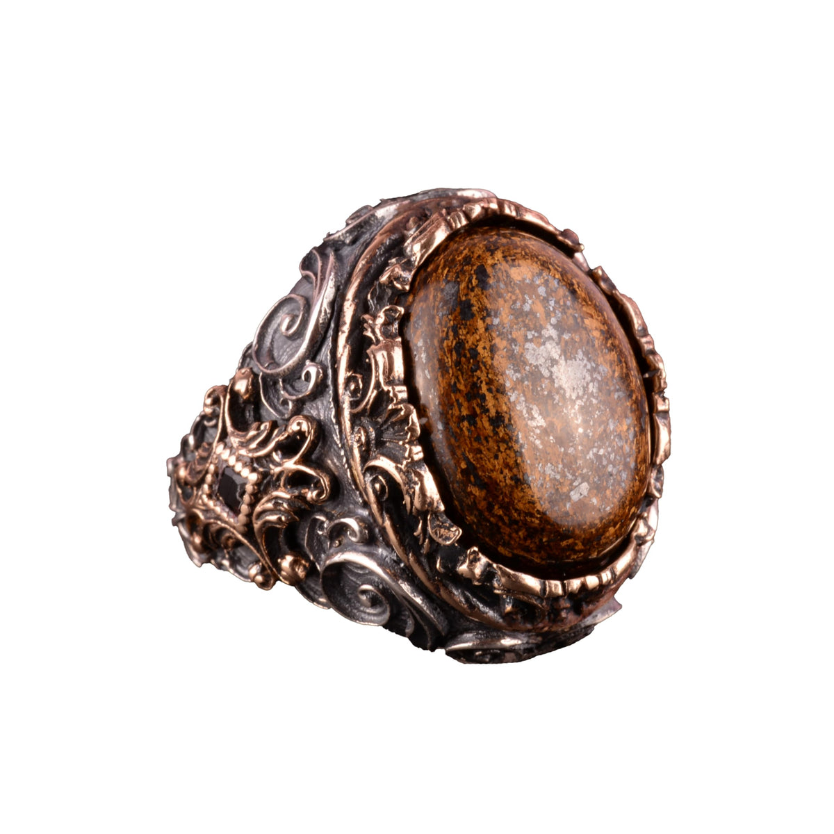 925 Sterling Silver Natural Stone Men's Ring