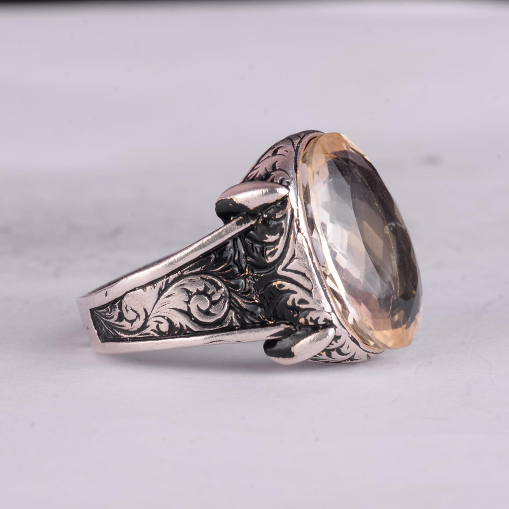 KAMBO Natural Gemstone Ring - Handmade Eagle Ring - 925 Sterling Silver Unique Ring — 3