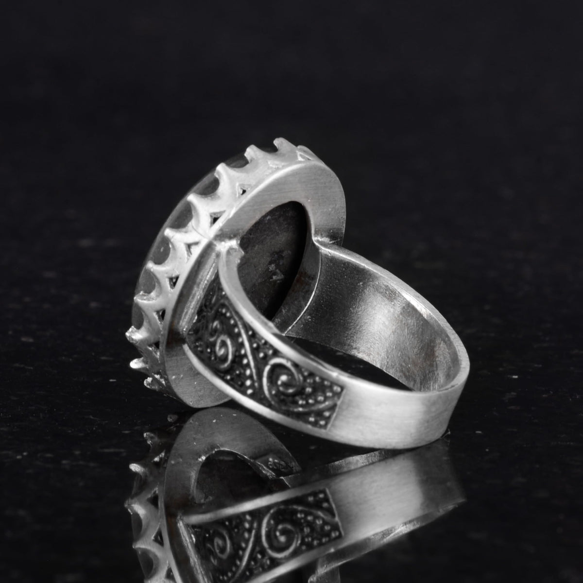 Natural Pyrite Stone Ring - 925 Sterling Silver Handmade Ring — 7