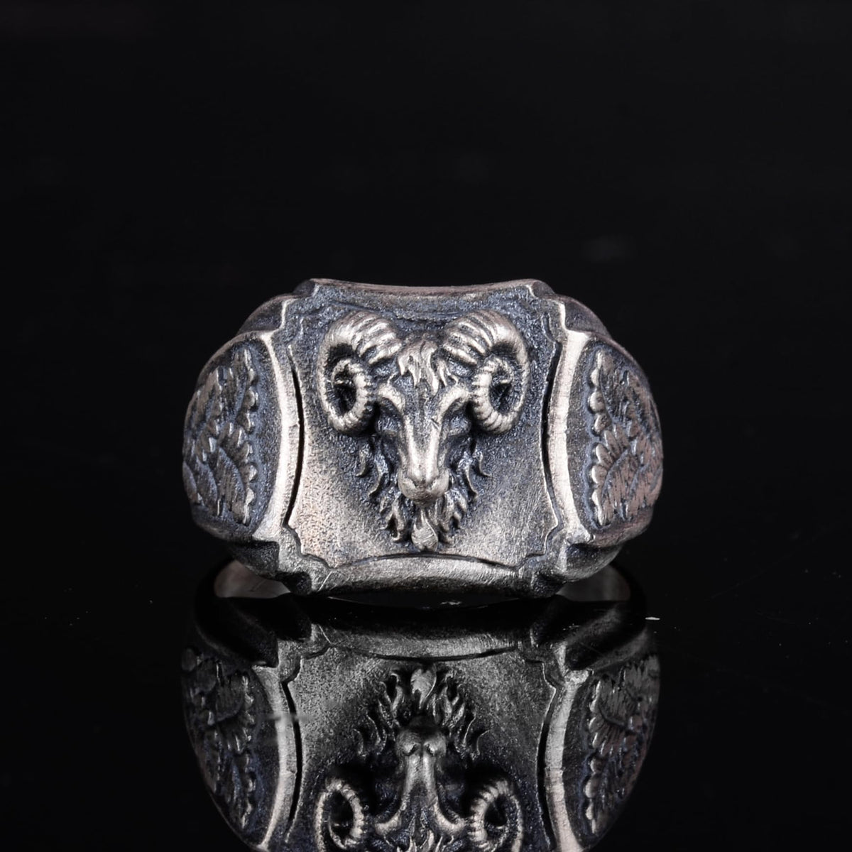 KAMBO 925 Sterling Silver Men's Ram Head Ring – Symbol of Strength, Leadership, and Aries Power – Handmade Vintage Animal Design — 4