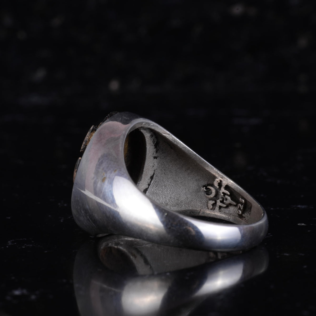 KAMBO 925 Sterling Silver Men's Ring – Handmade Minimalist Islamic Symbol Seal Ring, Inspired by Strength Statement Jewelry — 7