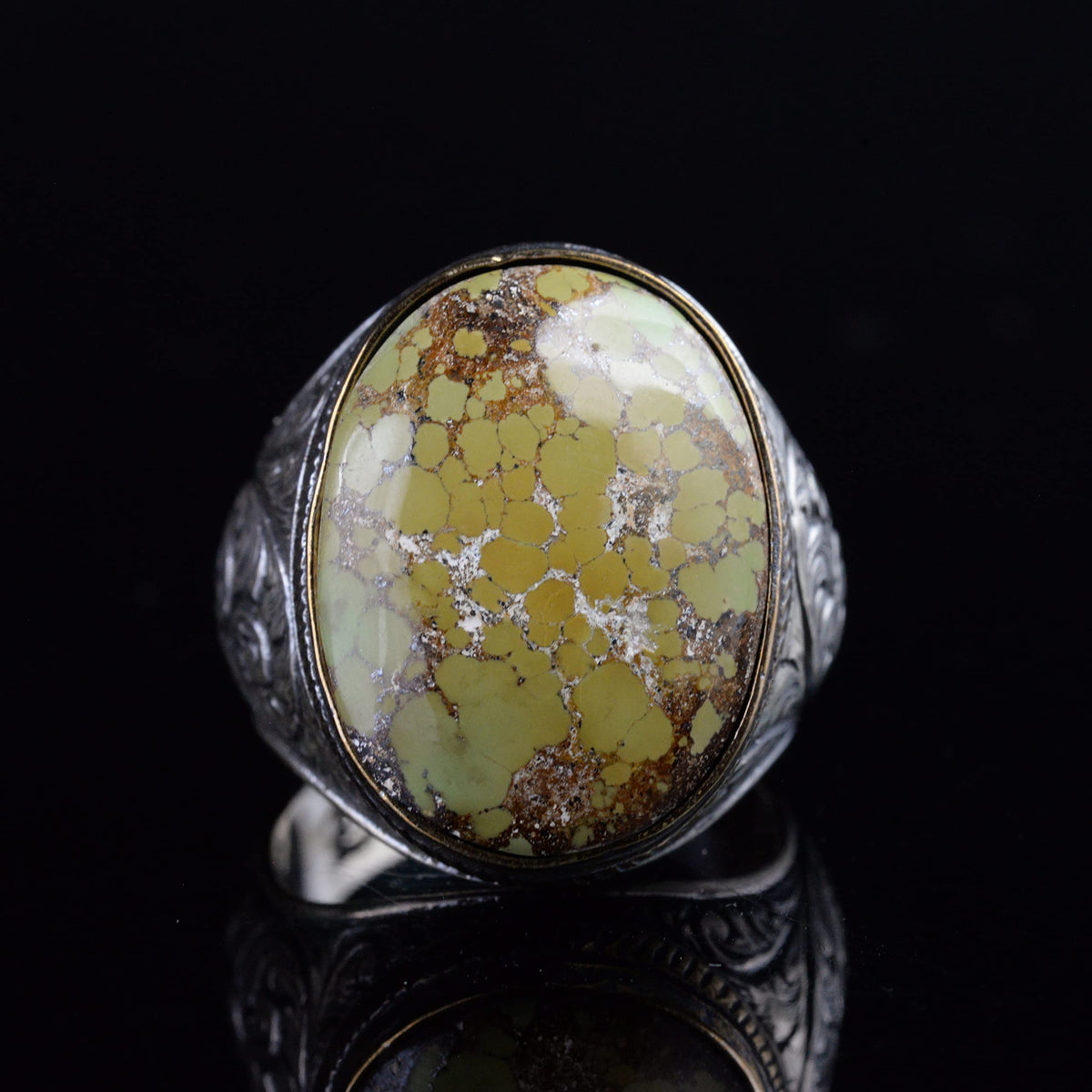 Natural Arizona Turquoise Stone Ring - 925 Sterling Silver (Model-2) — 3