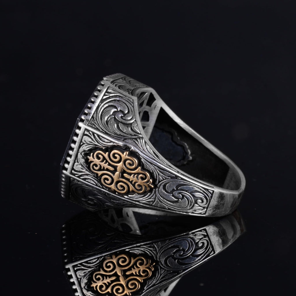 925 Sterling Silver Arabic Ayat al-Kursi Inscribed Religious Handmade Men's Ring — 7