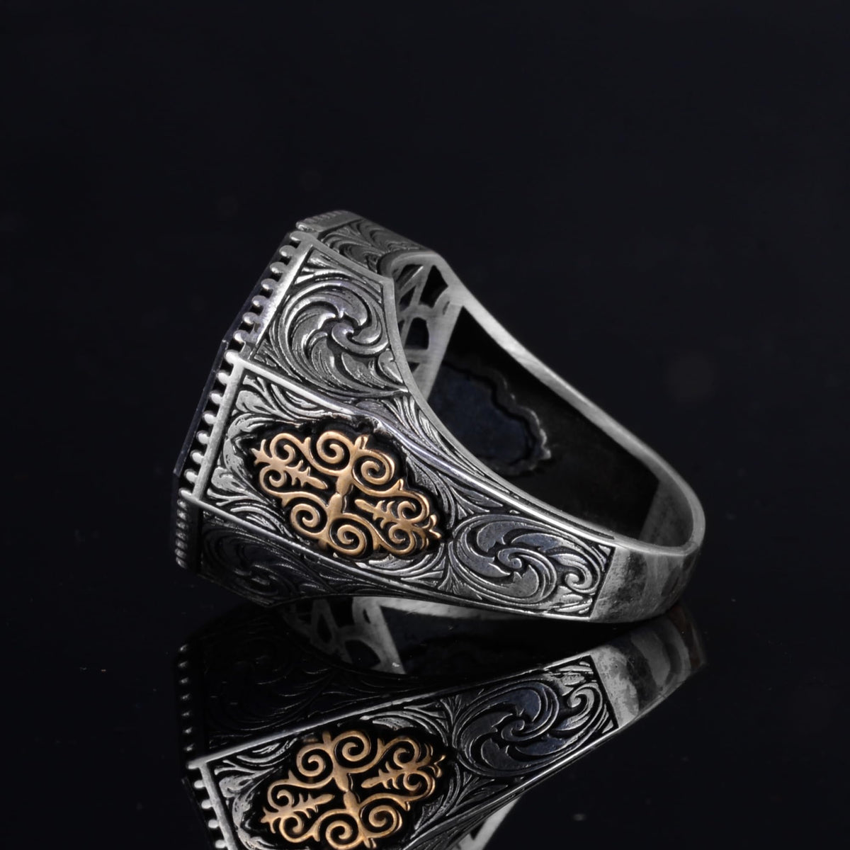 925 Sterling Silver Arabic Ayat al-Kursi Inscribed Religious Handmade Men's Ring — 7