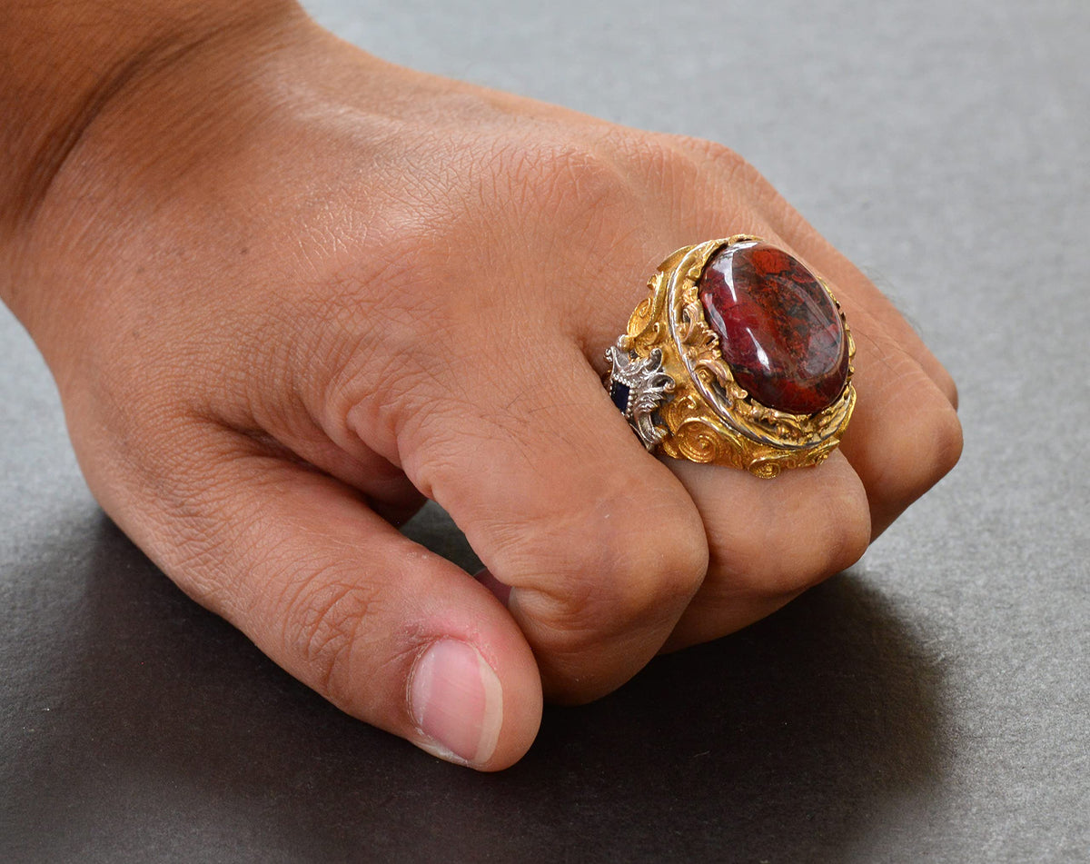 Natural Red Bloodstone Ring — 7
