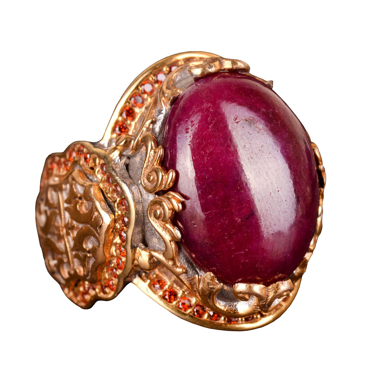 Natural Ruby Stone Ring, 925 Sterling Silver