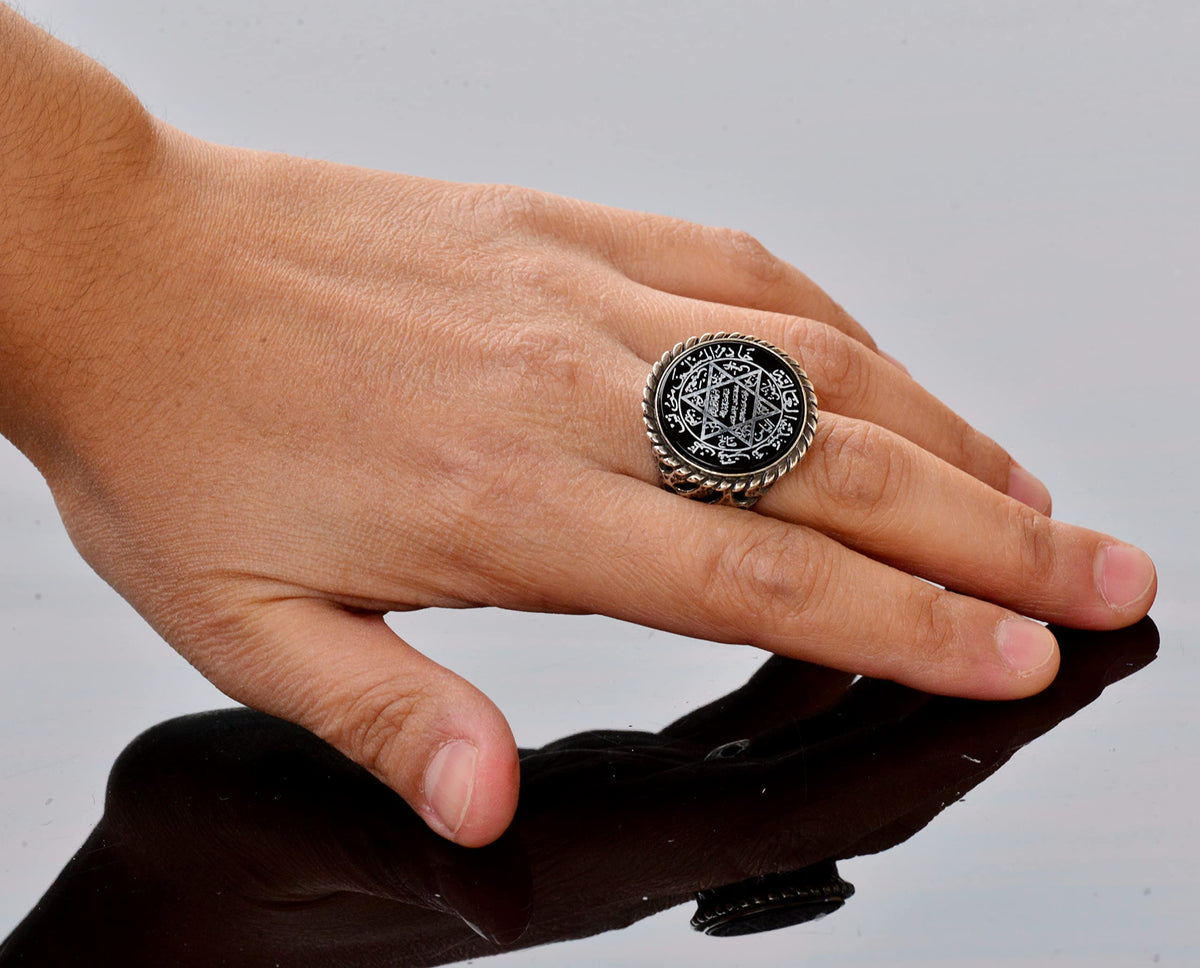 Star of David, Solomon's Seal 925 Sterling Silver Men's Ring — 8