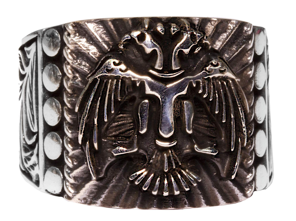 Men's 925 Sterling Silver Double-Headed Eagle Ring - Symbol of Power and Authority