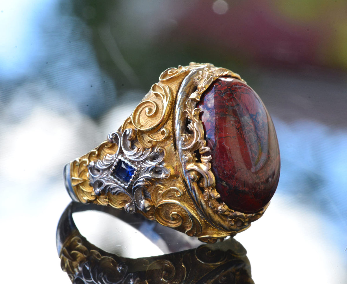 Natural Red Bloodstone Ring — 4