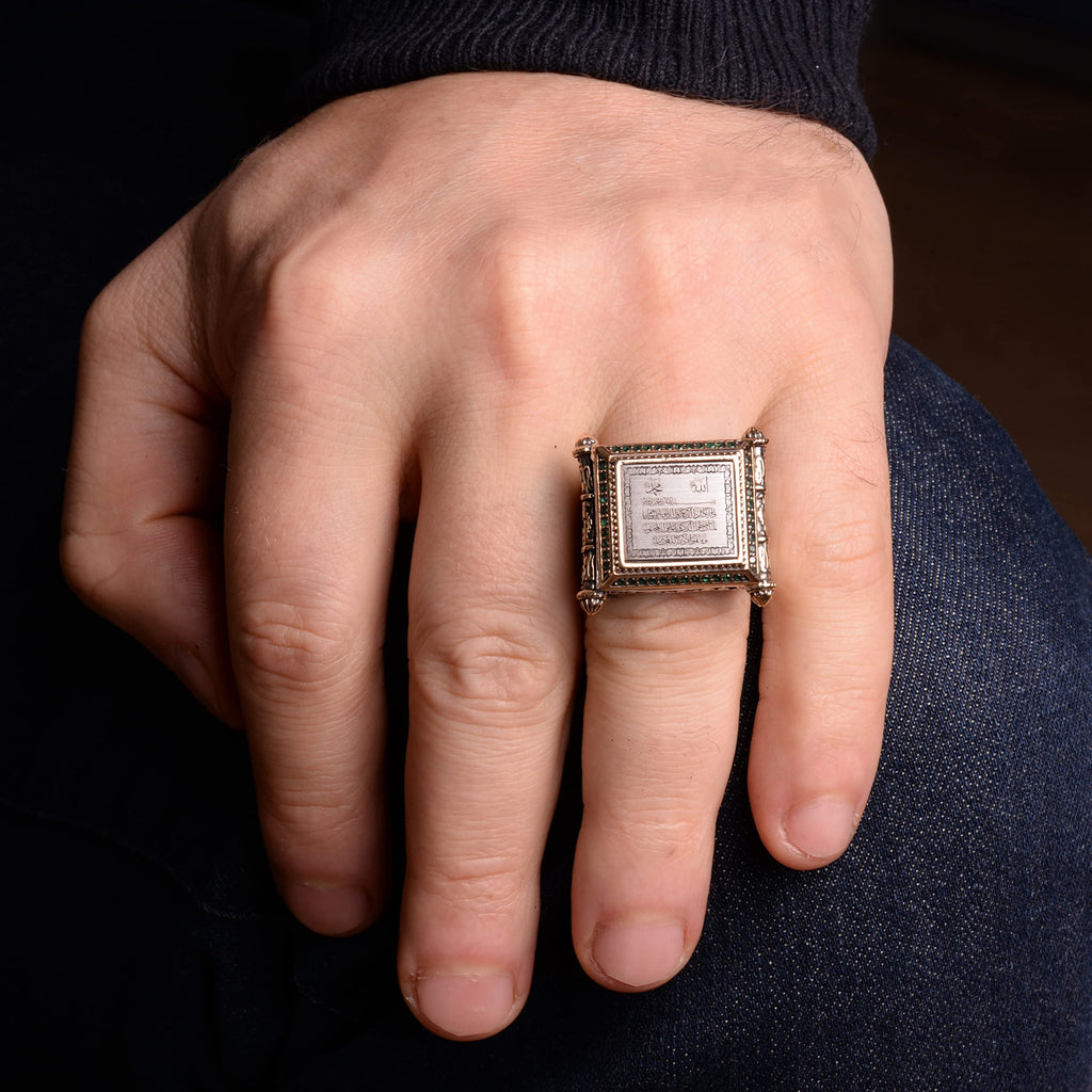 Islamic Men's Ring, Verse Loom Ring, 925 Sterling Silver Ring — 6