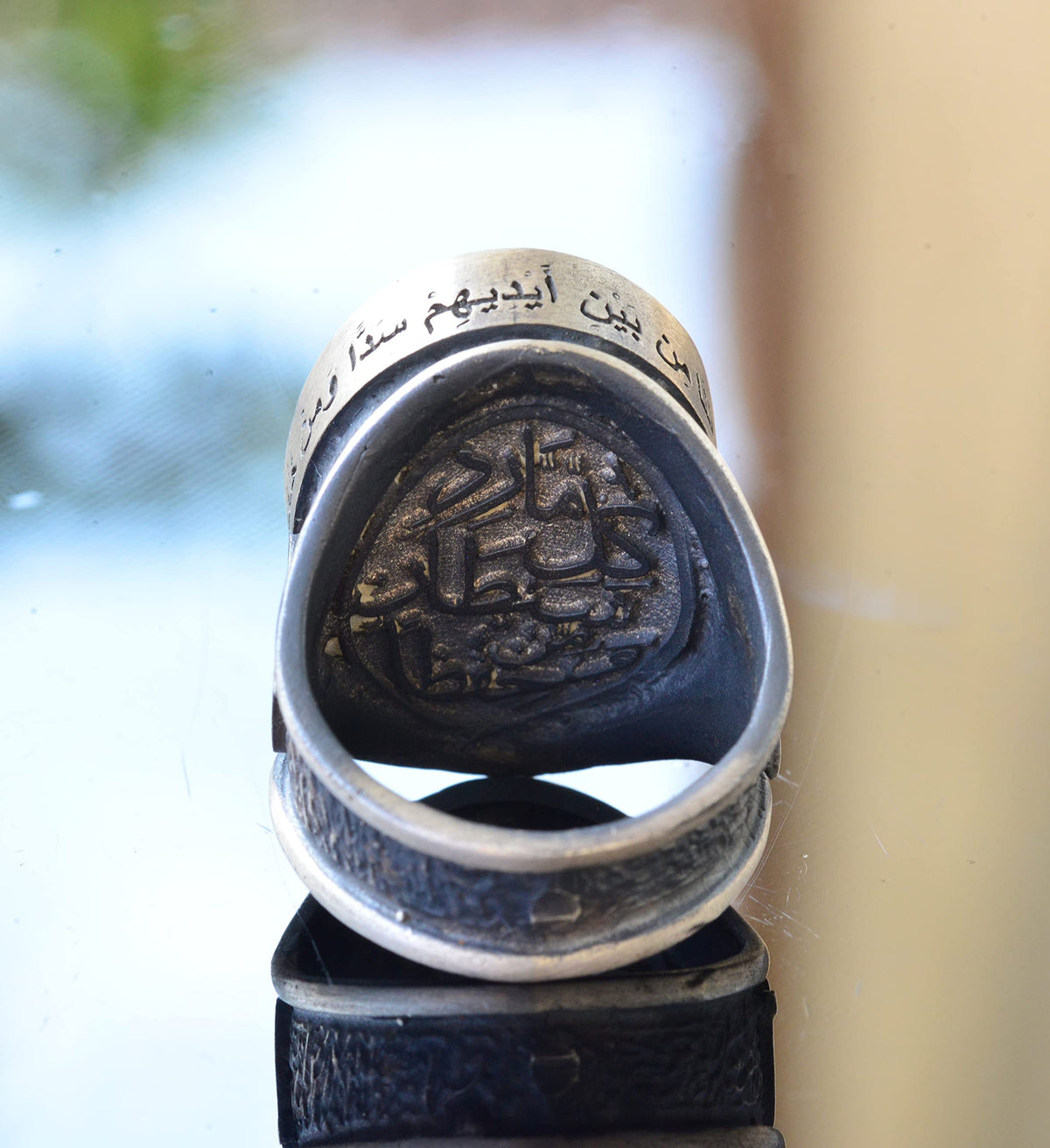 925 Sterling Silver Men's Ring with Compass Symbol — 8
