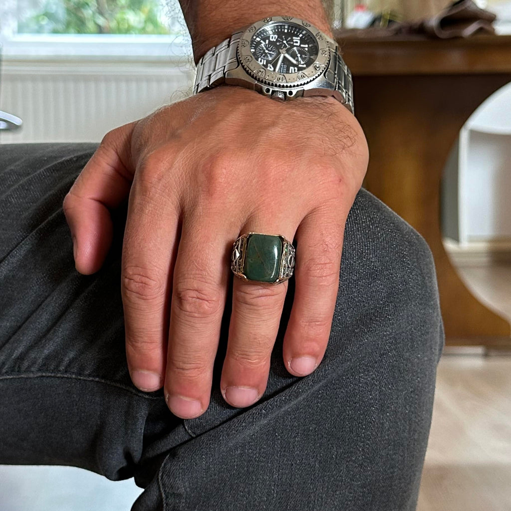 925 Sterling Silver Ring - Natural Bloodstone Ring - Handmade Ring — 3