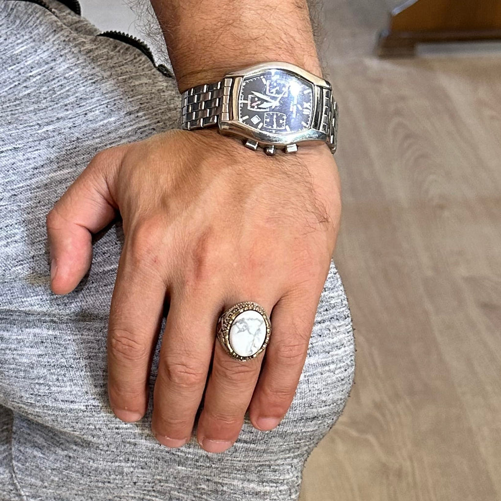 Natural Stone Ring - Handcrafted 925 Sterling Silver Ring (Model-2) — 3