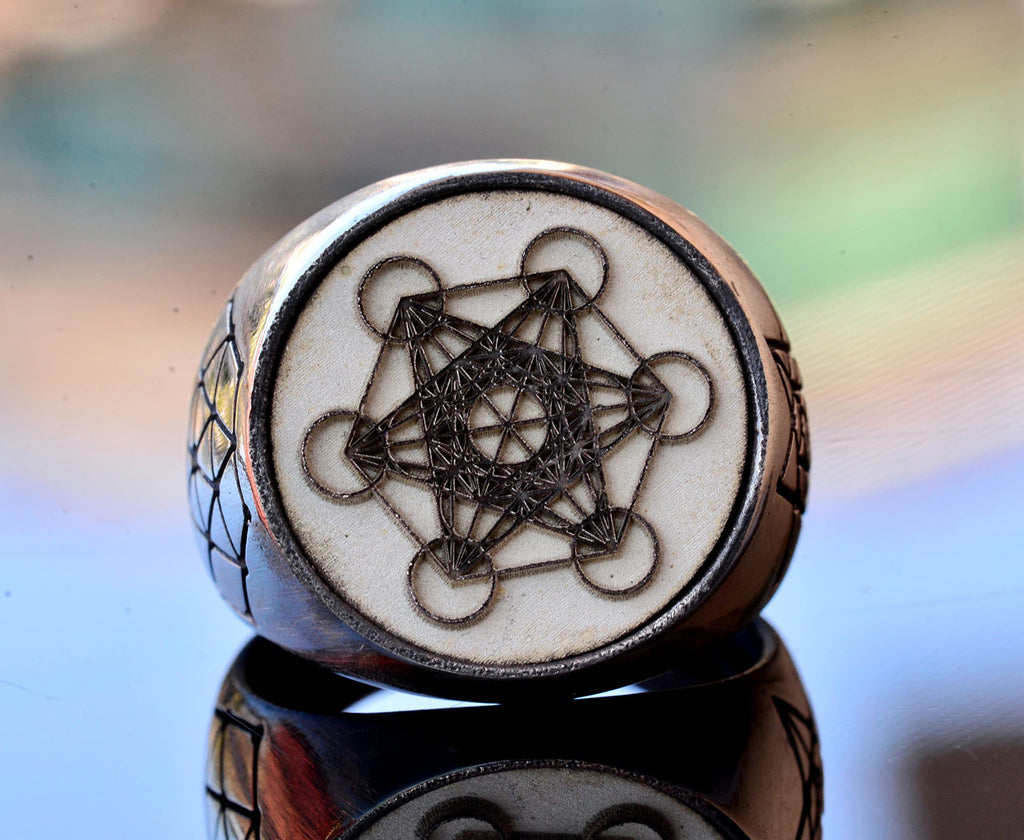 Metatron Ring, Alchemy, Occult, Witchcraft, Sacred Geometry, Talisman Ring, Sterling Silver Ring