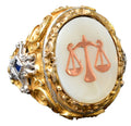 Men's Silver Ring - Pearl Stone - Ring (Libra)