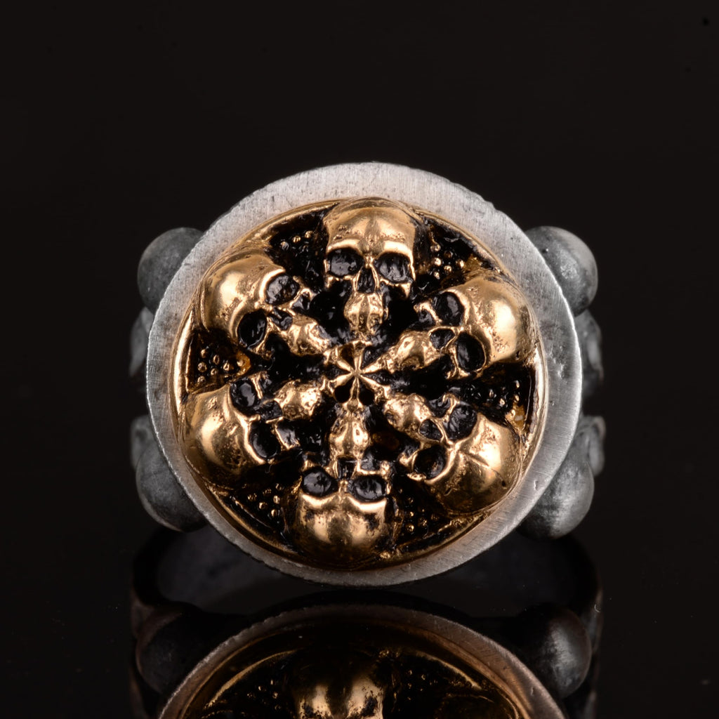KAMBO Handmade 925 Sterling Silver Skull Ring for Men, Gothic Vintage Statement Jewelry, Bold Edgy Design, Daily Wear an