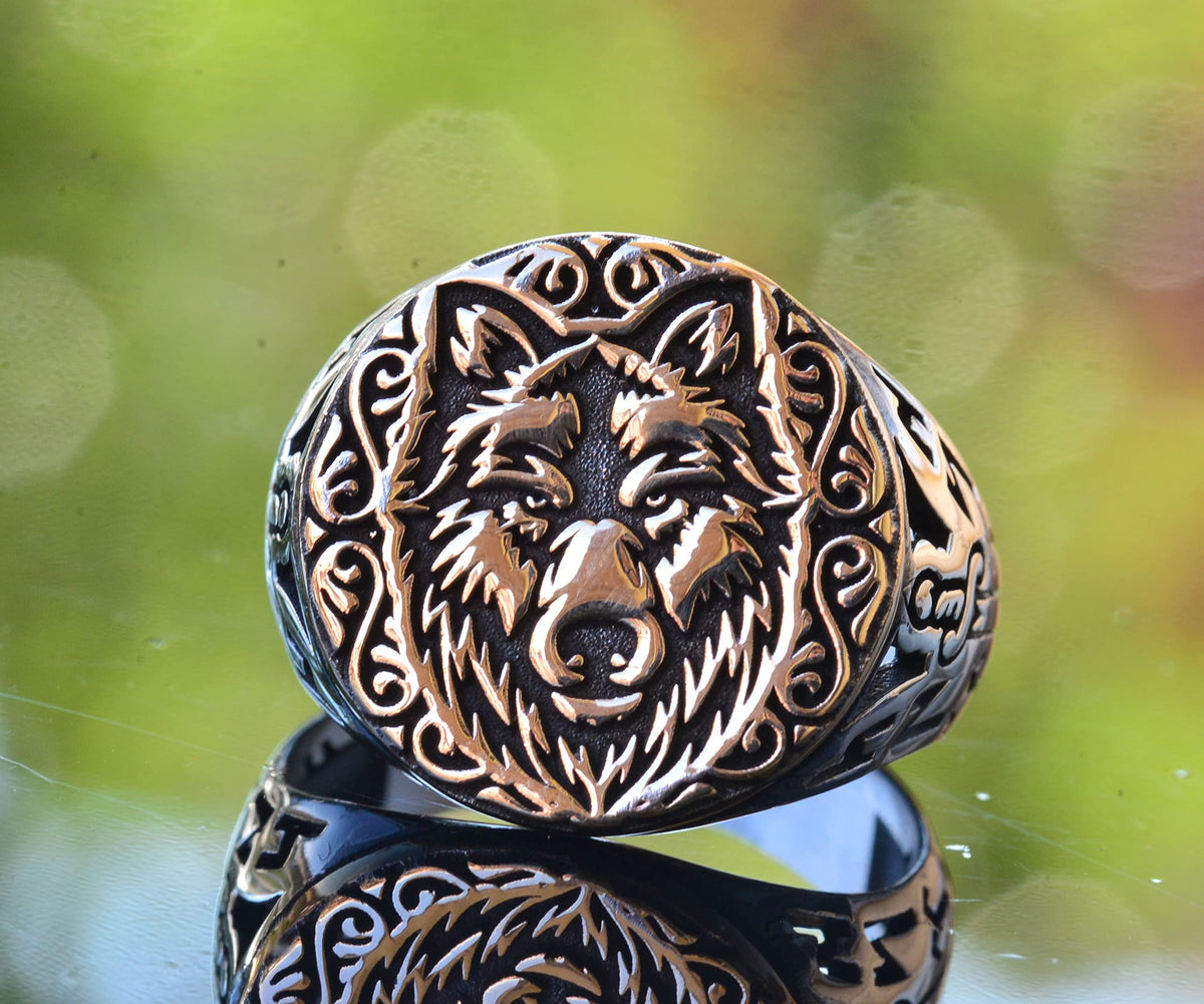 Wolf Head Ring, Silver Wolf Ring, 925 Sterling Silver Men's Ring, Big Ring (Model-2) — 5