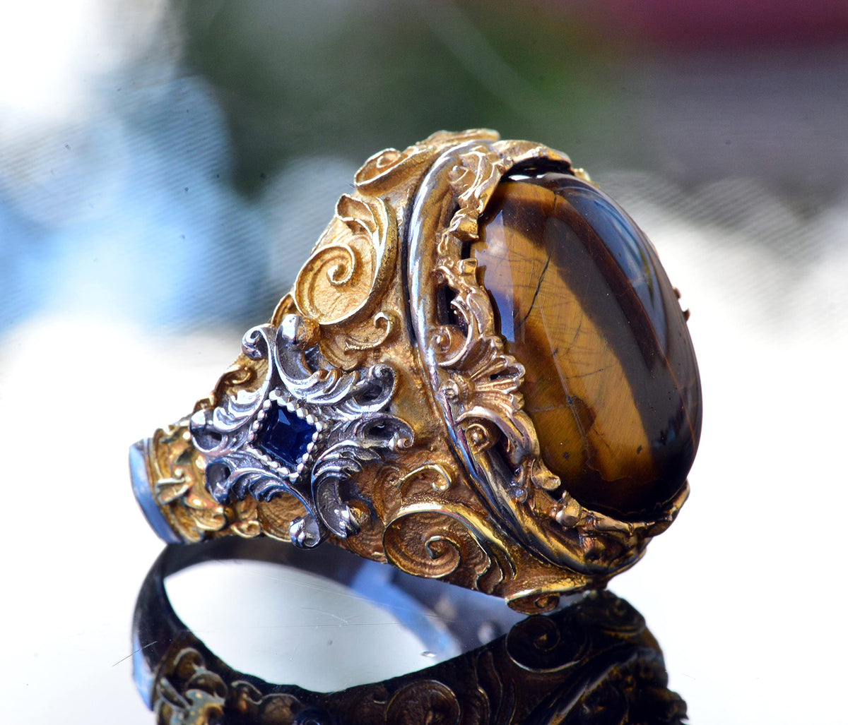 Natural Tiger Eye Stone Ring — 4