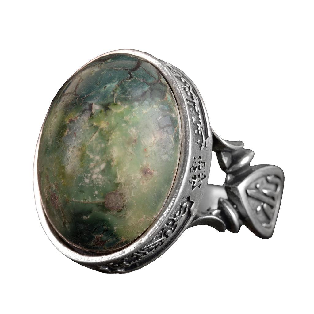 Handmade Natural Arizona Turquoise Stone Ring - 925 Sterling Silver (Model-2)