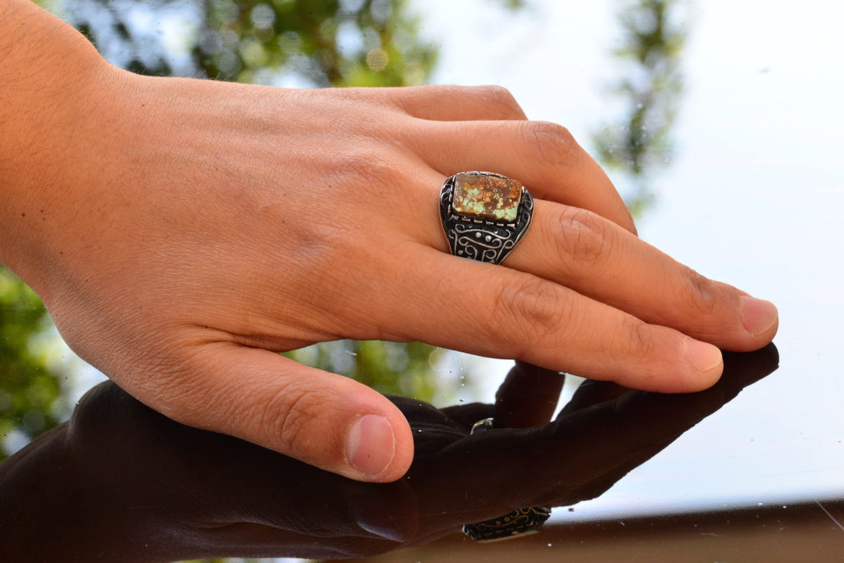 Real Arizona Turquoise Stone Ring (Model-2) — 6