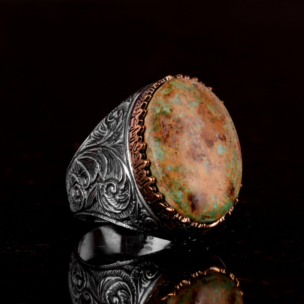925 Sterling Silver Ring, Natural Arizona Turquoise Stone Ring (Model-2) — 4